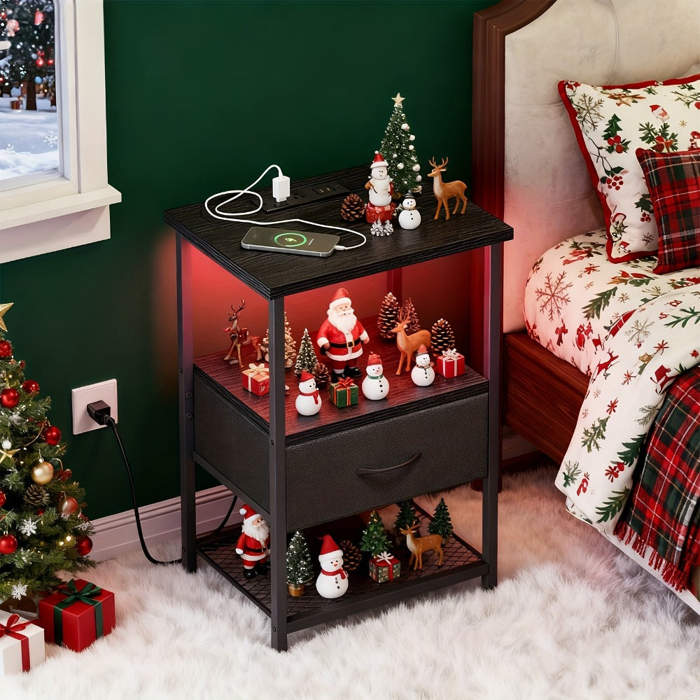 Fabric Nightstand, Bedside Storage Table for Practical Everyday Home Use in Bedroom detail image - detail view 13