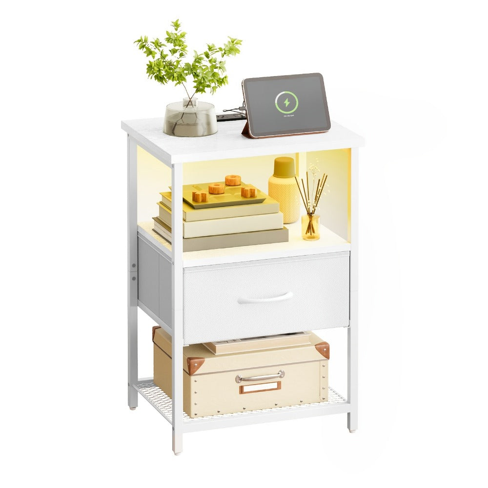 Fabric Nightstand, Bedside Storage Table for Practical Everyday Home Use in Bedroom detail image - detail view 14