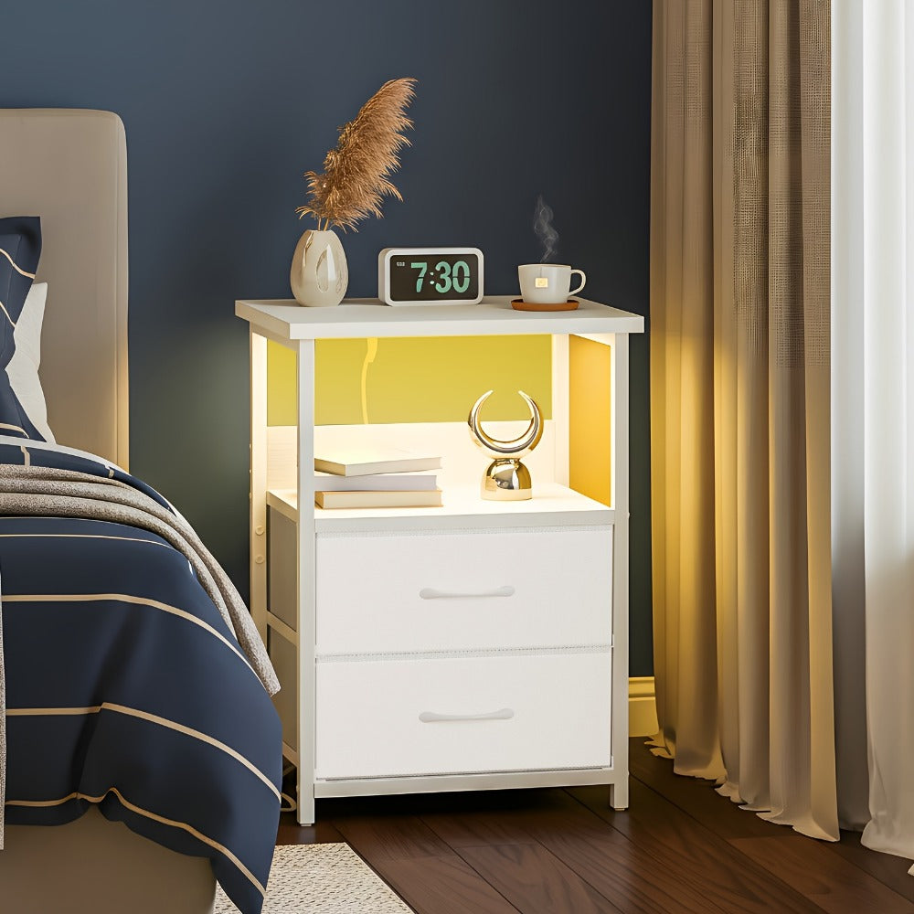 Fabric Nightstand, Bedside Storage Table for Practical Everyday Home Use in Bedroom detail image