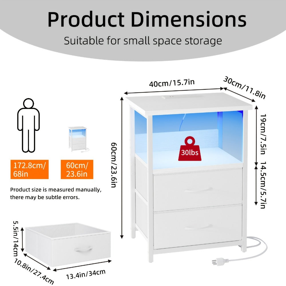 Fabric Nightstand, Bedside Storage Table for Practical Everyday Home Use in Bedroom detail image - detail view 4