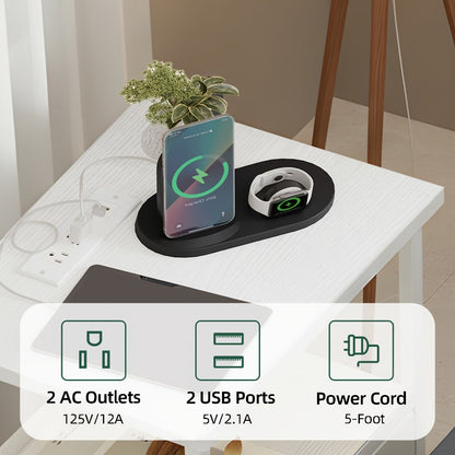 Fabric Nightstand, Bedside Storage Table for Practical Everyday Home Use in Bedroom detail image - detail view 6