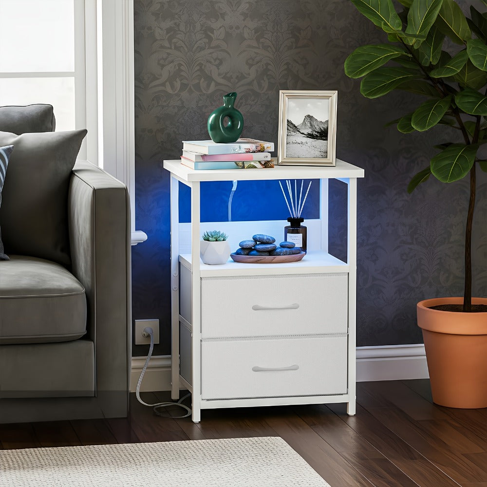 Fabric Nightstand, Bedside Storage Table for Practical Everyday Home Use in Bedroom detail image - detail view 8