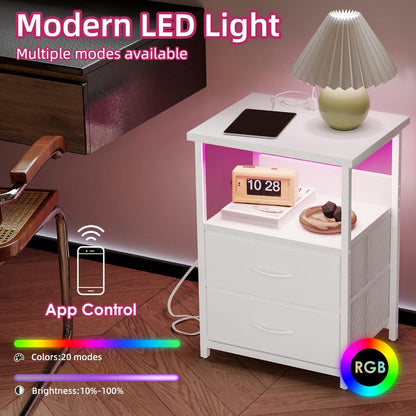 Fabric Nightstand, Bedside Storage Table for Practical Everyday Home Use in Bedroom detail image - detail view 9