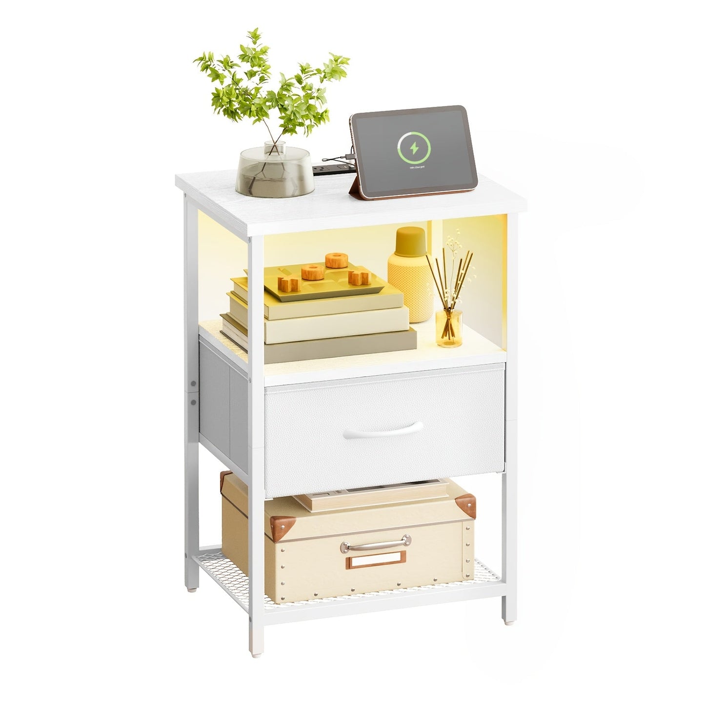 Nightstands shown in the White-1 Drawer, 1pc option