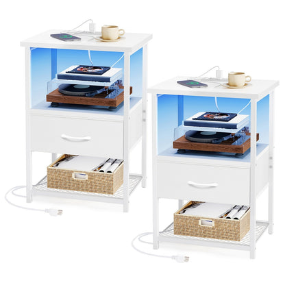 Nightstands shown in the White-1 Drawer, 2pcs option