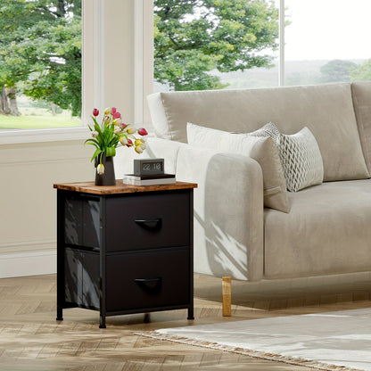 Nightstand shown in the Black Rustic Brown, 1pc option