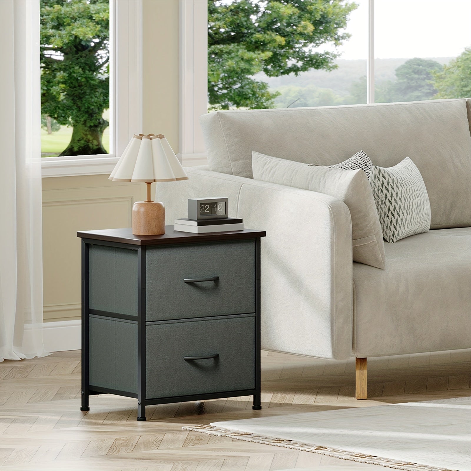 Nightstand shown in the Charcoal Gray, 1pc option