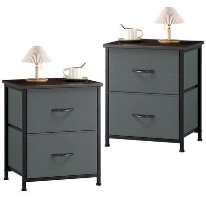 Nightstand shown in the Charcoal Gray, 2pcs option