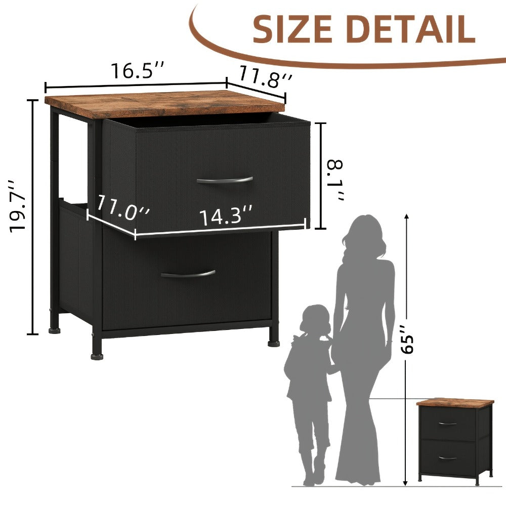 Fabric Nightstand with Multiple Color Options, Bedside Table for Bedroom detail image - detail view 6
