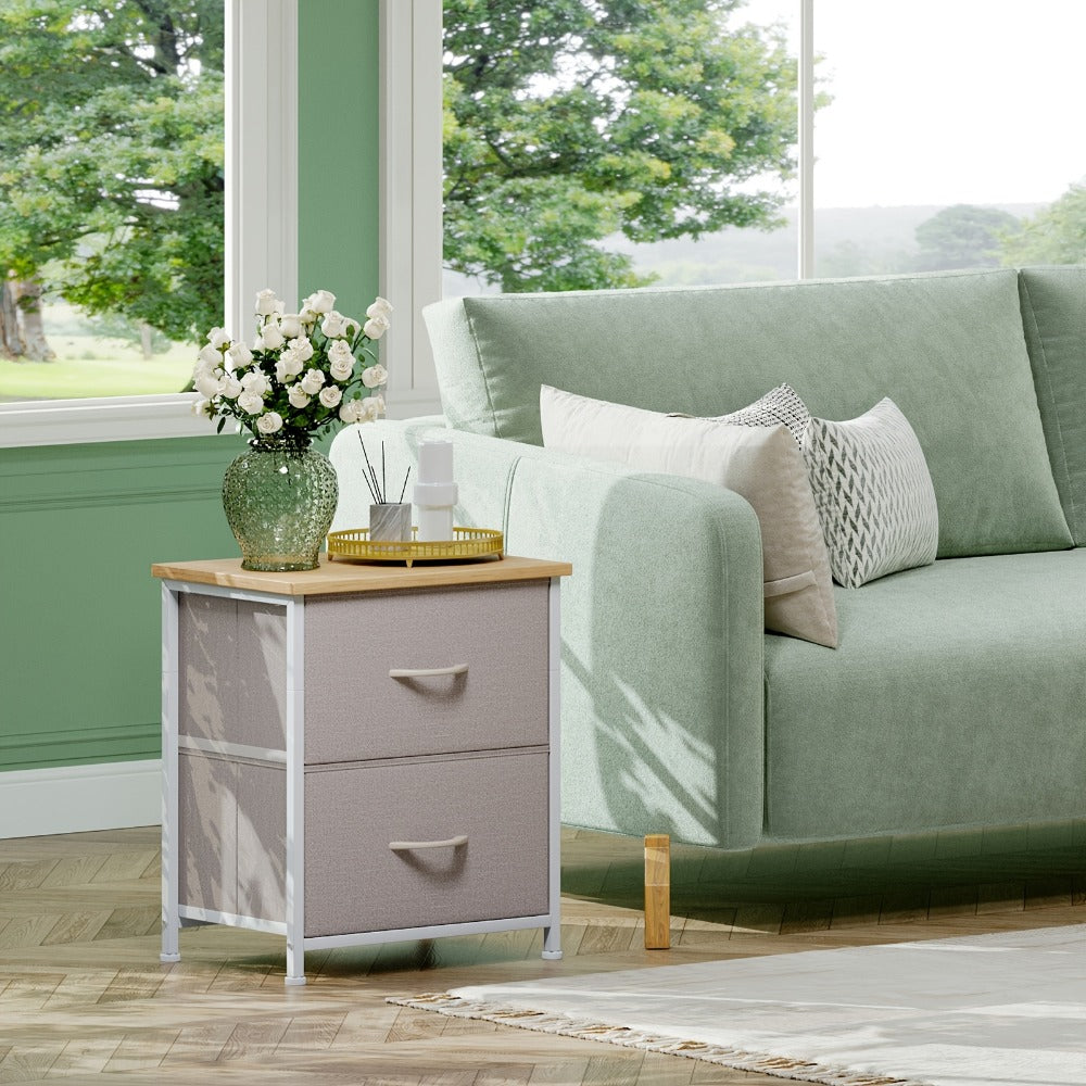 Fabric Nightstand with Multiple Color Options, Bedside Table for Bedroom detail image - detail view 7
