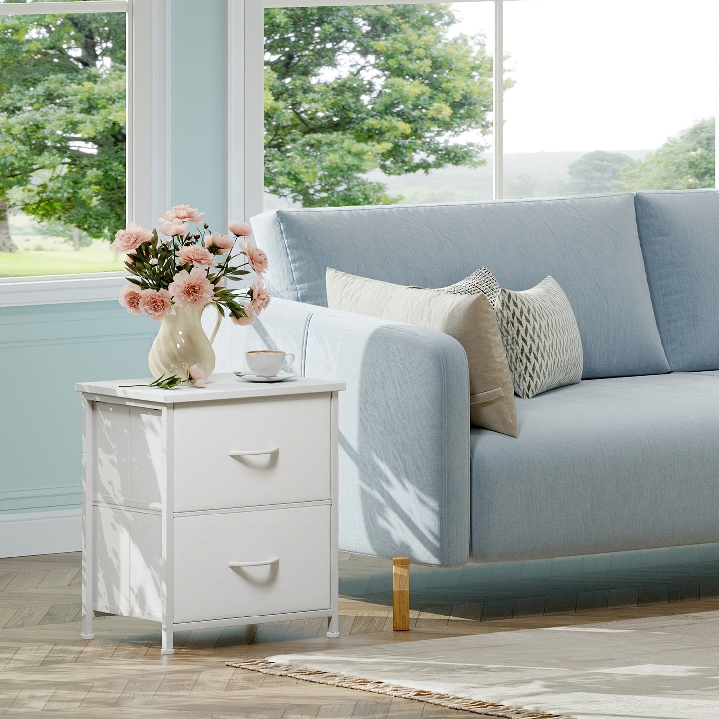 Nightstand shown in the White Leather, 1pc option