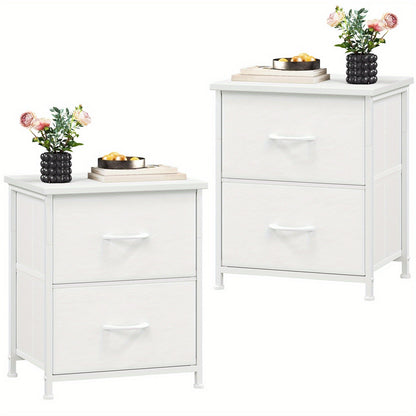 Nightstand shown in the White Leather, 2pcs option