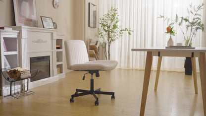 Fabric Office Chair with Cross-Legged Seat and Rolling Wheels detail image - detail view 13