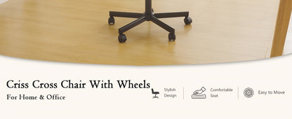 Fabric Office Chair with Cross-Legged Seat and Rolling Wheels detail image - detail view 15