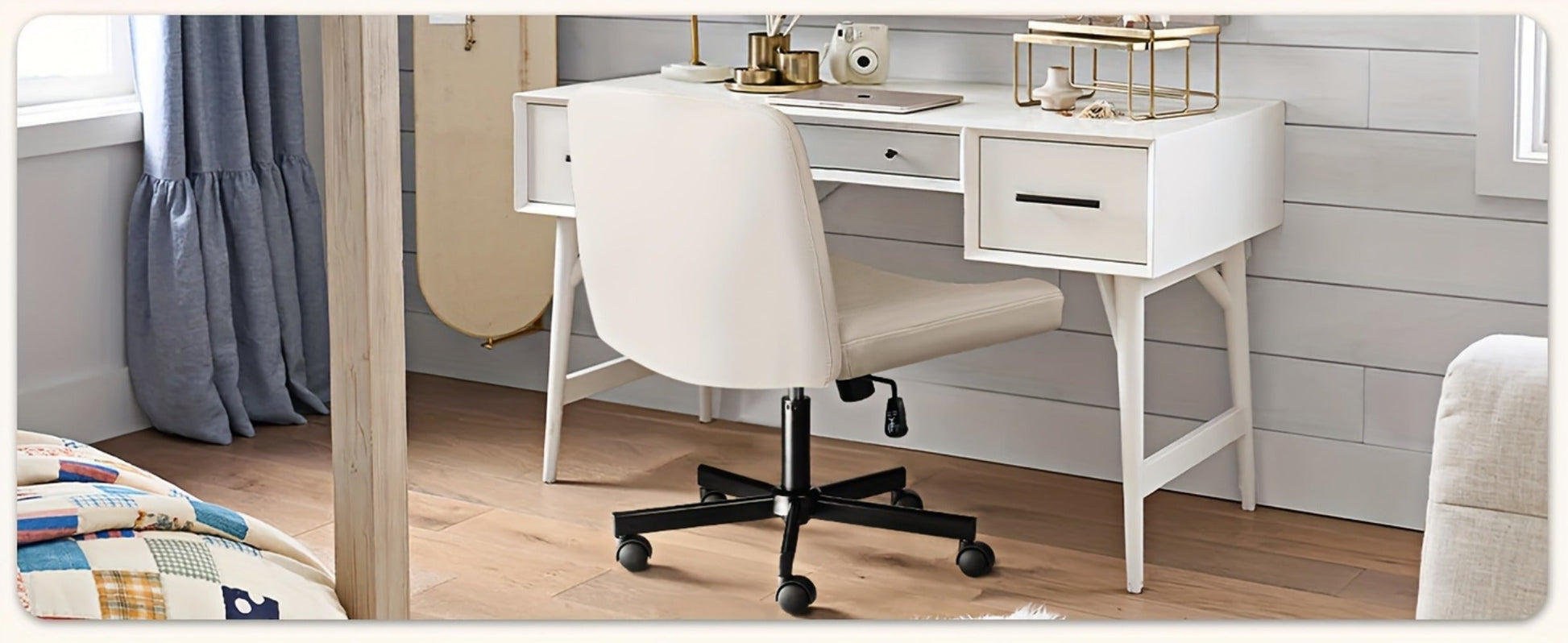 Fabric Office Chair with Cross-Legged Seat and Rolling Wheels detail image - detail view 20