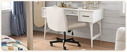 Fabric Office Chair with Cross-Legged Seat and Rolling Wheels detail image - detail view 20