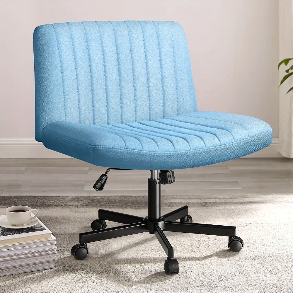 Fabric Office Chair with Cross-Legged Seat and Rolling Wheels detail image - detail view 5