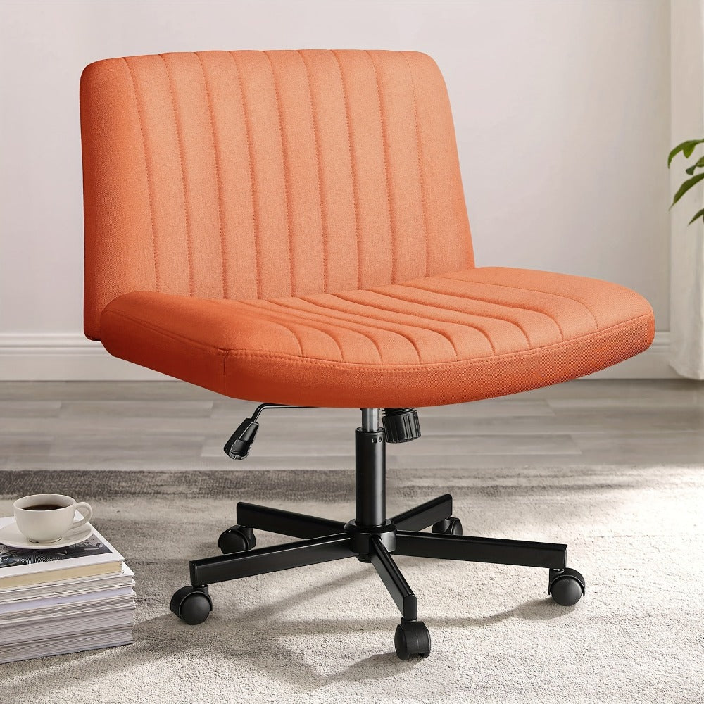 Fabric Office Chair with Cross-Legged Seat and Rolling Wheels detail image - detail view 7