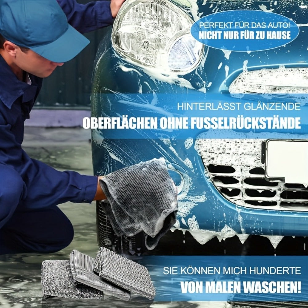 11-Piece Car Cleaning Kit – Tire Brush, Microfiber Wash Gloves, Thick Absorbent Pads & Detail Sponges for Interior & Exterior Car Detailing, Complete Auto Wash Set, Gray