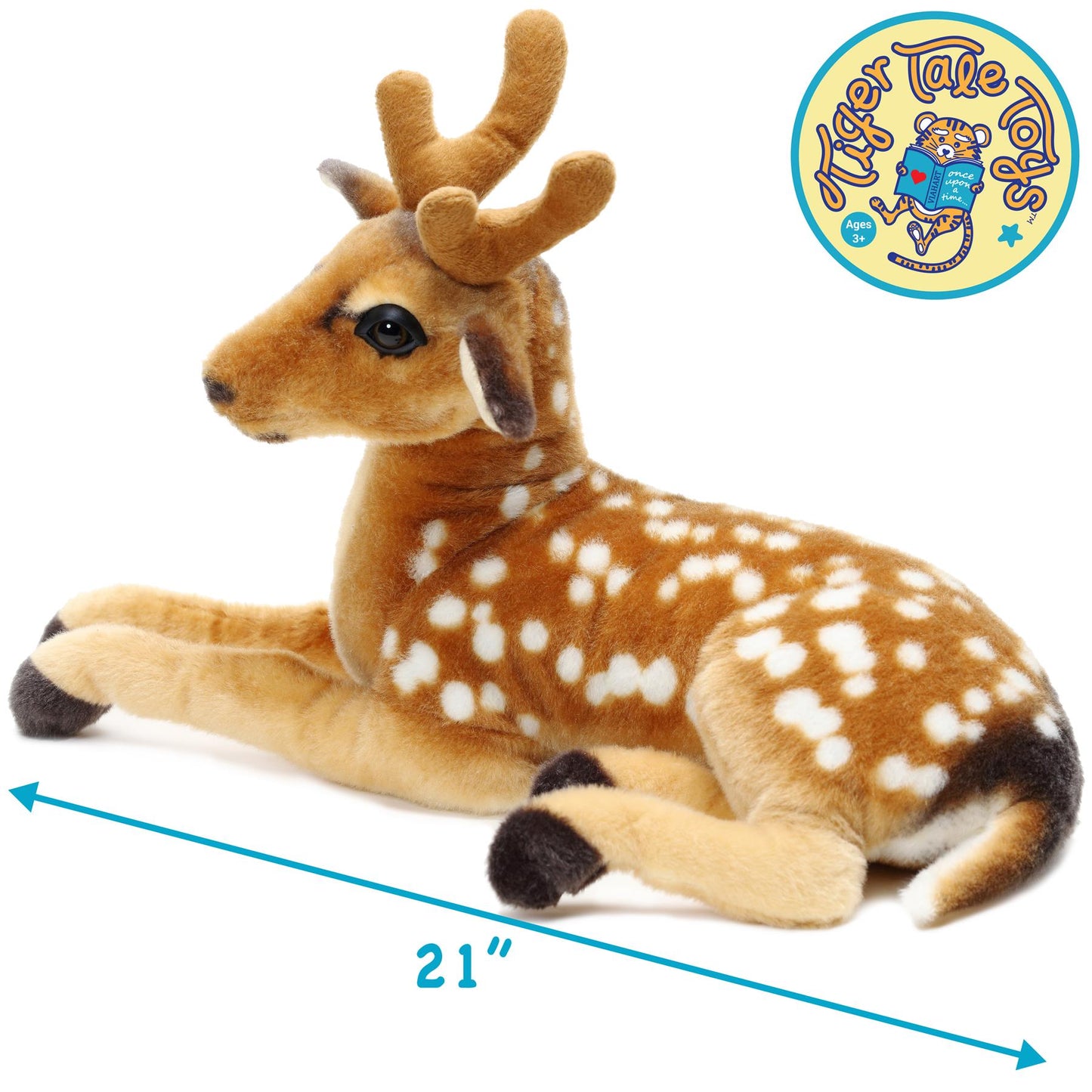 Large Deer Stuffed Animal Plush 21 Inch – Dorbin the Deer Soft Realistic Woodland Plush Toy by Viahart, CPSIA Safe with Character Story, Birthday Gift for Kids Animal Lovers