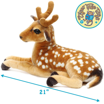 Large Deer Stuffed Animal Plush 21 Inch – Dorbin the Deer Soft Realistic Woodland Plush Toy by Viahart, CPSIA Safe with Character Story, Birthday Gift for Kids Animal Lovers