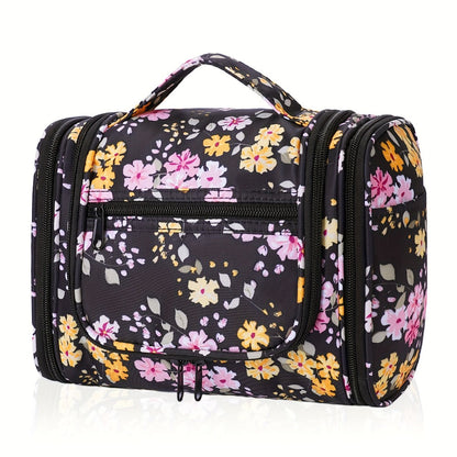 Hanging Toiletry Bag with Hook for Women Men Large Capacity Multi-Pocket Travel Shower Bag Cosmetic Makeup Organizer for Hotel Gym Camping 7 Prints Pink Black Leopard