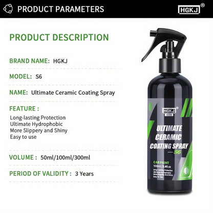 Ceramic Coating Spray for Cars – Paint Protection & High-Gloss Finish, Fast-Apply Car Detailing Coat