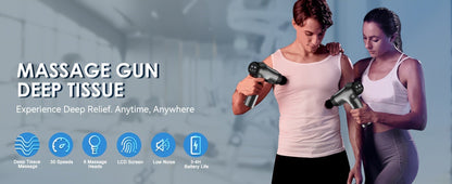 Massage Gun Deep Tissue - GVBER 6-Head Handheld Muscle Massager for Body Pain Relief, Relaxation & Recovery - Gift for Women Men