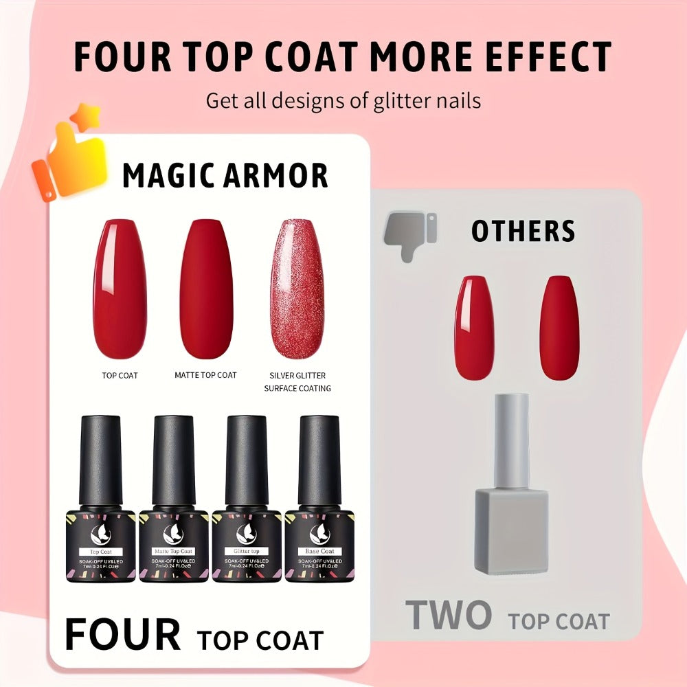 Gel Nail Polish Kit with Lamp and Grinder 35 Colors – Sparkly Matte Glossy Top Coat Base Gel Rhinestone Nail Decorations Complete Set for DIY Beginners Home Salon