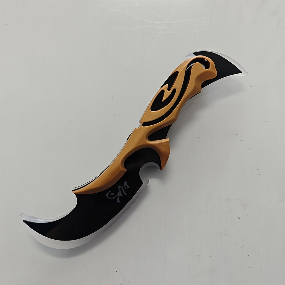 LED Light Up Half Moon Blade Rechargeable Sci-Fi Cosplay Prop 30cm – Halloween Role Play Game Peripheral Model Collection Gift, Multiple Colors