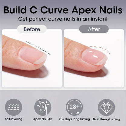 Clear Builder Gel HEMA-Free 5-in-1 2pcs 1.35oz — Nail Extension Strengthener Apex Construction Art Sealing & Repair | Soak-Off UV LED 28+ Days Chip-Proof Wear for Sensitive Skin Salon & Home Use