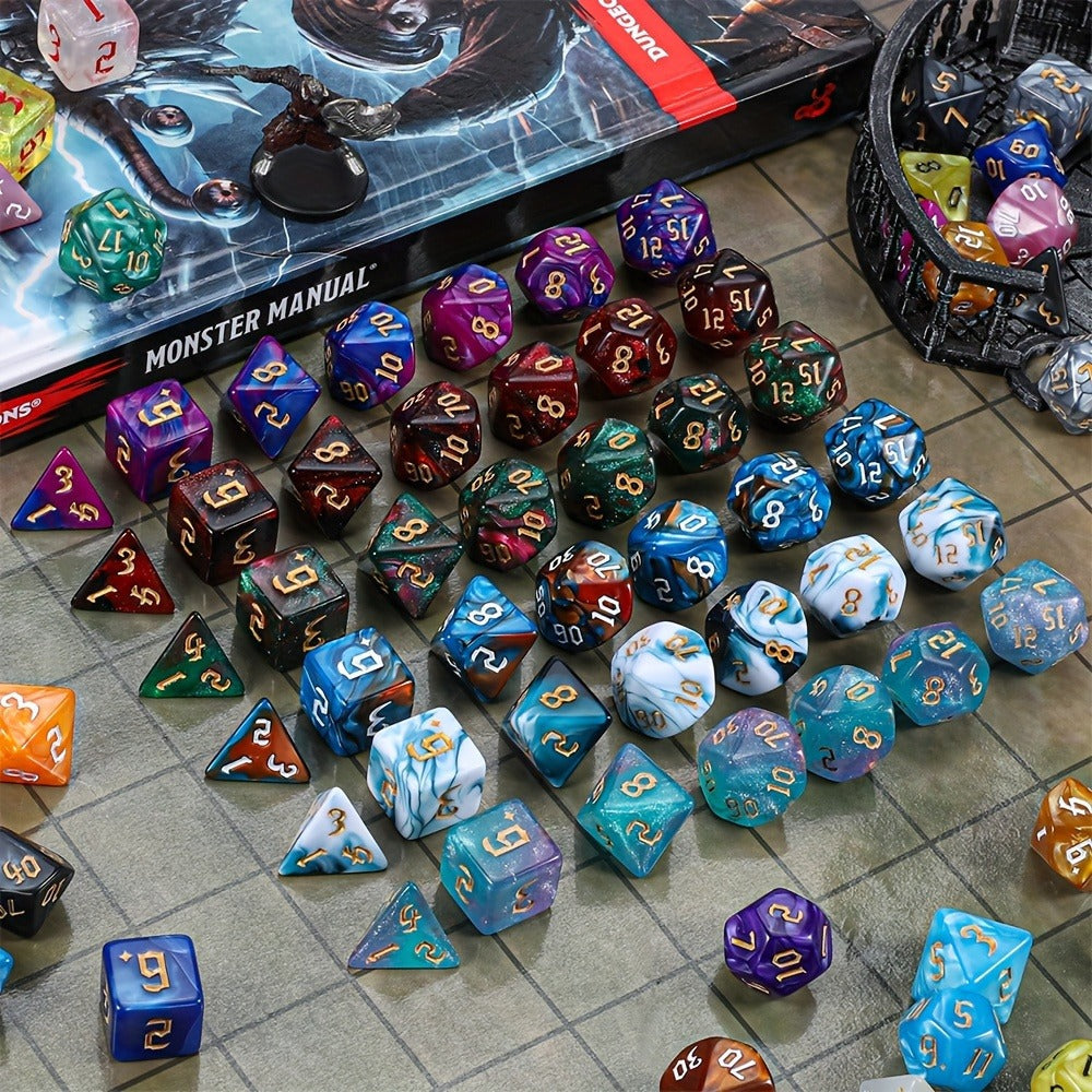 DND Dice Set 182pcs 26 Colors – Complete Polyhedral Dice with Flannel Bag D20 D12 D10 D8 D6 D4 for Dungeons and Dragons RPG MTG Tabletop Games Gift for Gamers