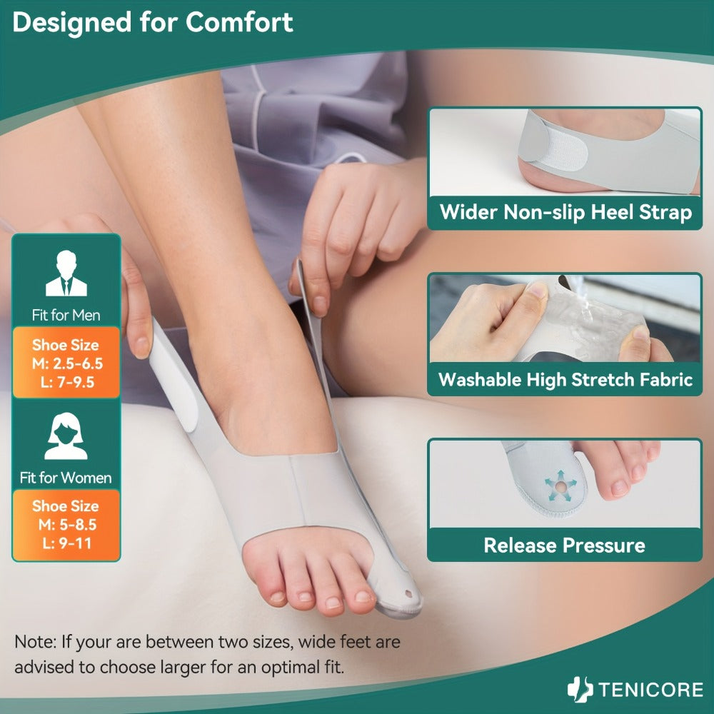Bunion Corrector Sleeves 2-Pack – 4-Point Fixation Big Toe Separator, Adjustable Day & Night Hammer Toe Straightener for Men & Women