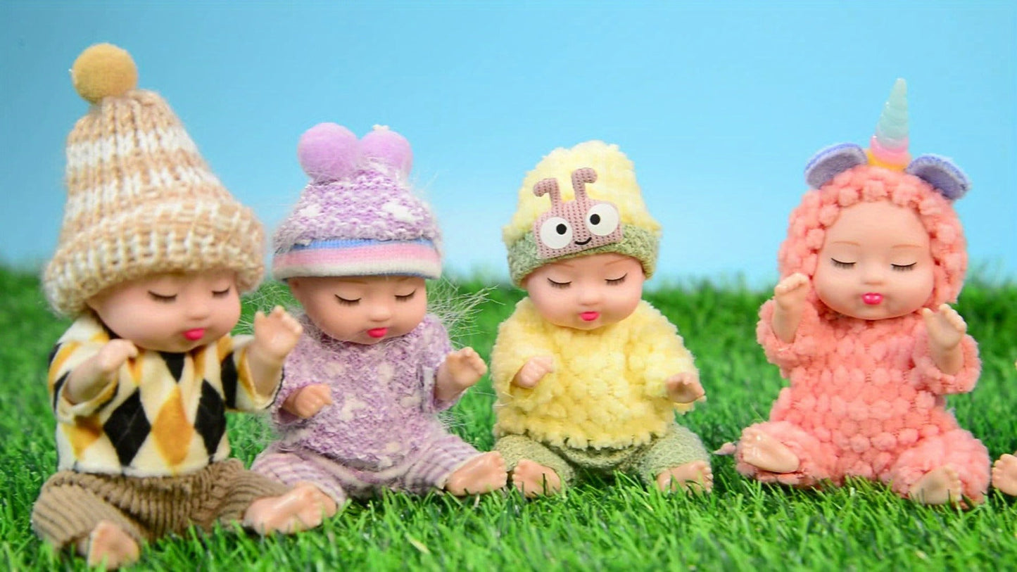 Mini Baby Dolls 8 Pack 4 Inch Animal Theme Outfits BPA-Free Non-Toxic ASTM Certified Miniature Doll Set Party Favor Stocking Stuffer Gift for Girls Ages 3-12 Birthday Christmas