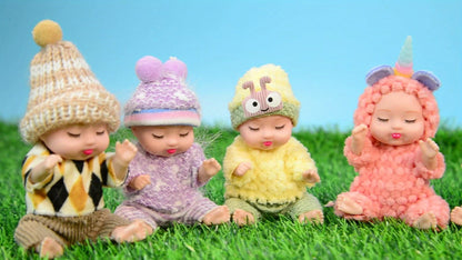 Mini Baby Dolls 8 Pack 4 Inch Animal Theme Outfits BPA-Free Non-Toxic ASTM Certified Miniature Doll Set Party Favor Stocking Stuffer Gift for Girls Ages 3-12 Birthday Christmas
