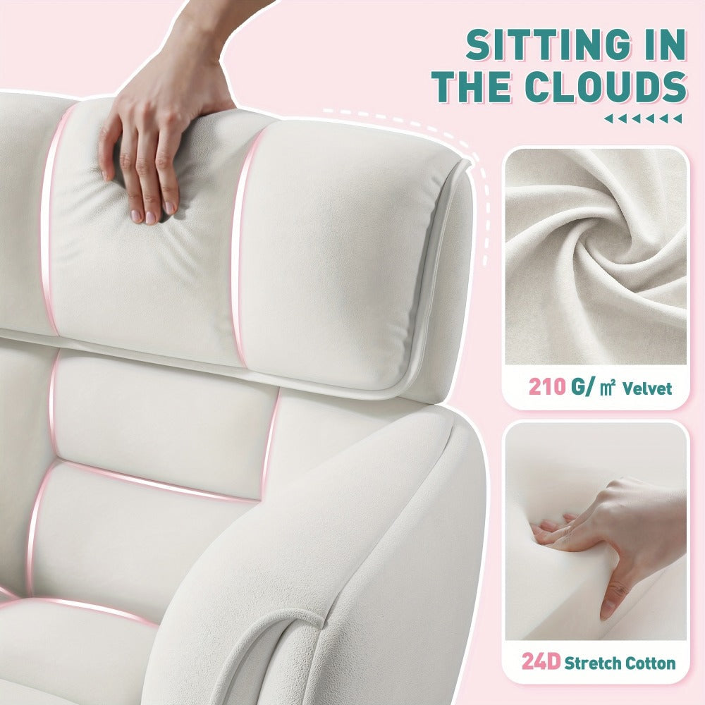 Faux Leather Accent Chair with Adjustable Height for Living Room detail image - detail view 12