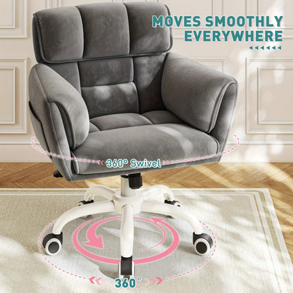 Faux Leather Accent Chair with Adjustable Height for Living Room detail image - detail view 15