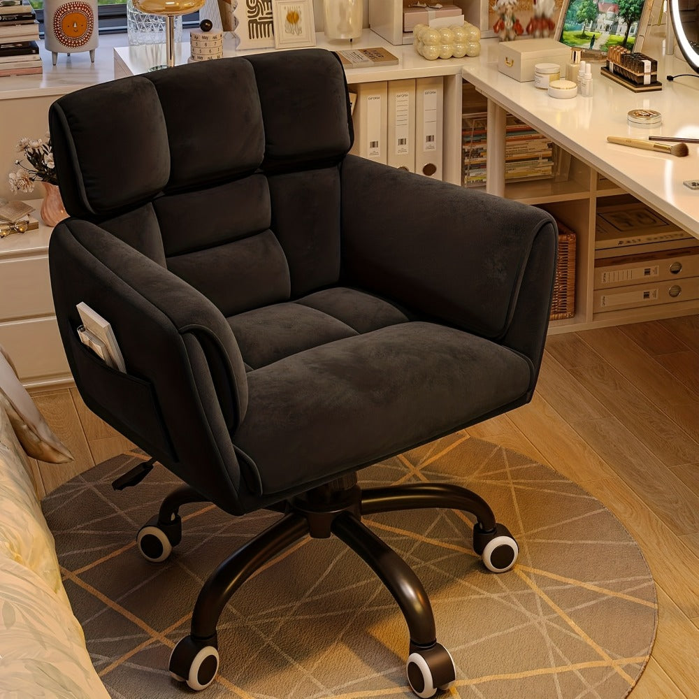 Faux Leather Accent Chair with Adjustable Height for Living Room detail image - detail view 8