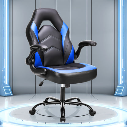 Gaming Chair shown in the Blue, Without Footrest option