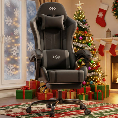Faux Leather Gaming Chair, Reclining Computer Chair for Home Office detail image - detail view 16