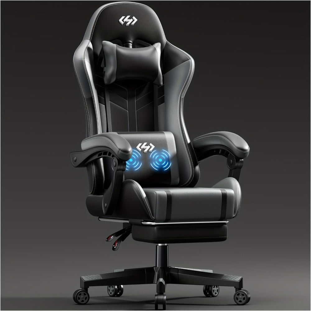 Faux Leather Gaming Chair, Reclining Computer Chair for Home Office detail image - detail view 19
