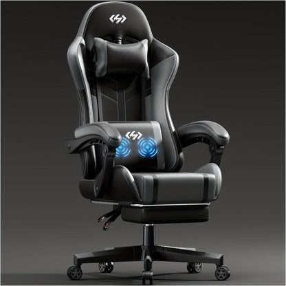 Faux Leather Gaming Chair, Reclining Computer Chair for Home Office detail image - detail view 19