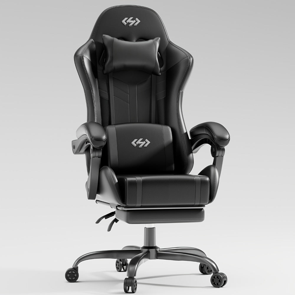 Faux Leather Gaming Chair, Reclining Computer Chair for Home Office detail image - detail view 5