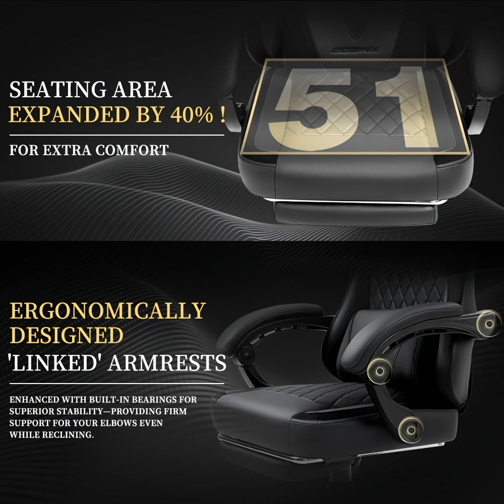 Faux Leather Gaming Chair with Lumbar Support and High Back for Home Office detail image - detail view 6