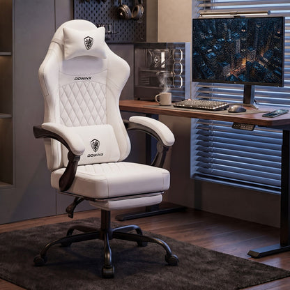 Faux Leather Gaming Chair with Lumbar Support and High Back for Home Office detail image - detail view 7