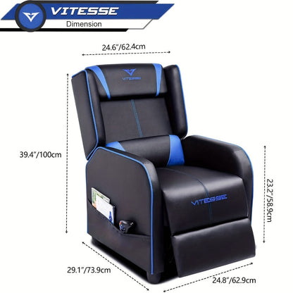 Faux Leather Gaming Recliner Chair for Comfortable Everyday Seating in Living Room detail image