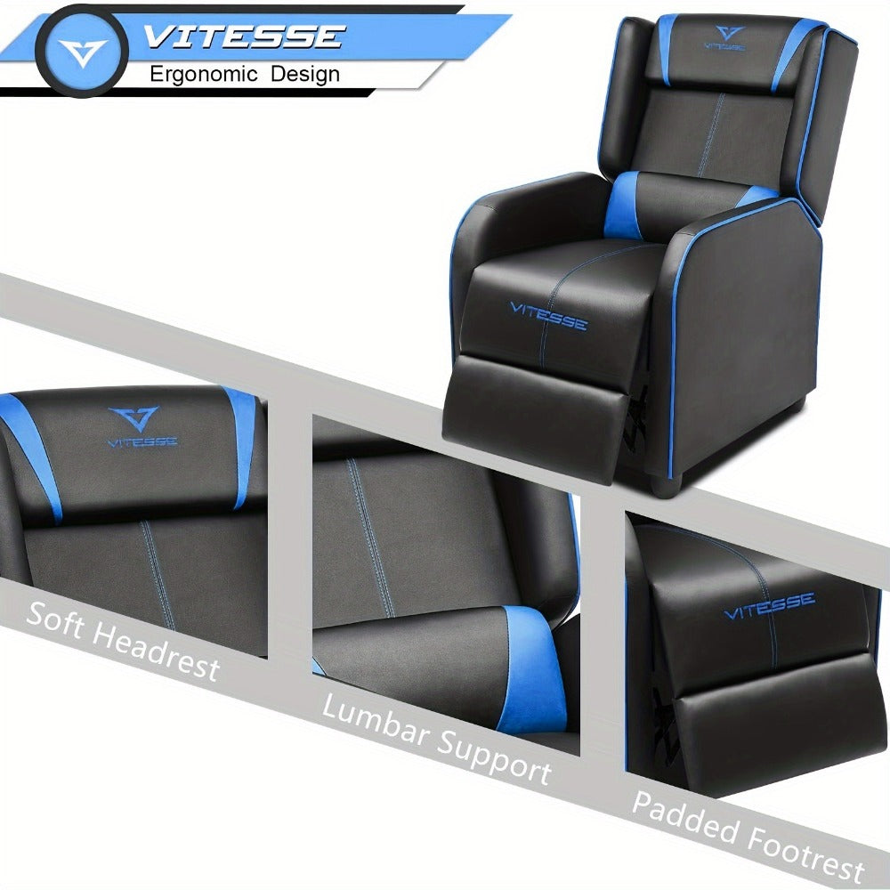 Faux Leather Gaming Recliner Chair for Comfortable Everyday Seating in Living Room detail image - detail view 5