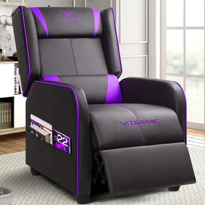 Faux Leather Gaming Recliner Chair for Comfortable Everyday Seating in Living Room detail image - detail view 8