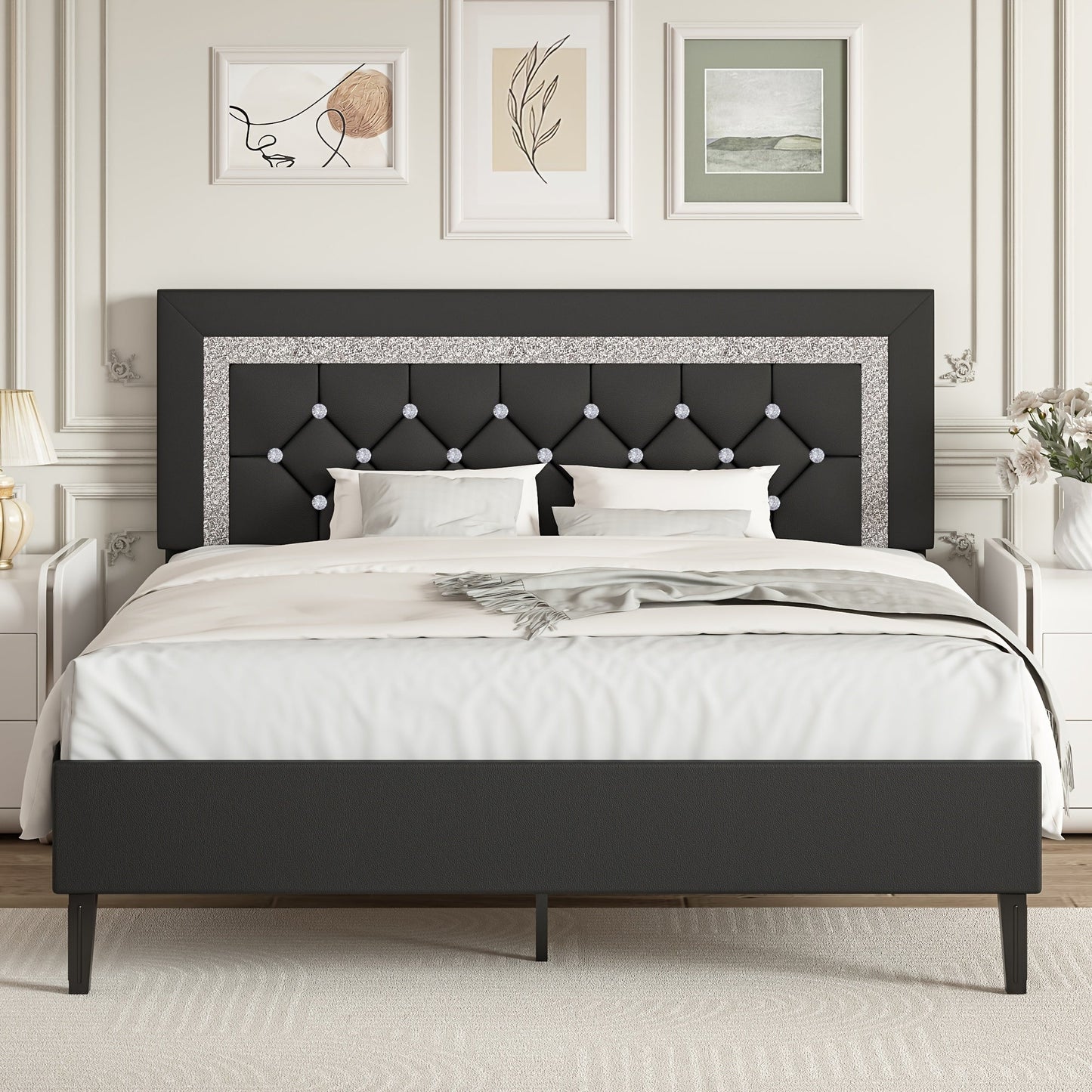 Bed Frame shown in the Black, Full option