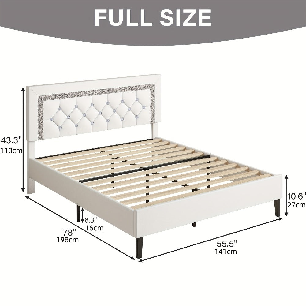 Faux Leather Twin Bed Frame with Solid Wood Construction for Bedroom Comfort and Support detail image - detail view 11